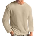 thumbnail image 1 of RXIRUCGD T-shirt Tricoté d'Été Uni à Col Rond à Manches Courtes pour Homme, Kaki, Taille : M, 1 of 5