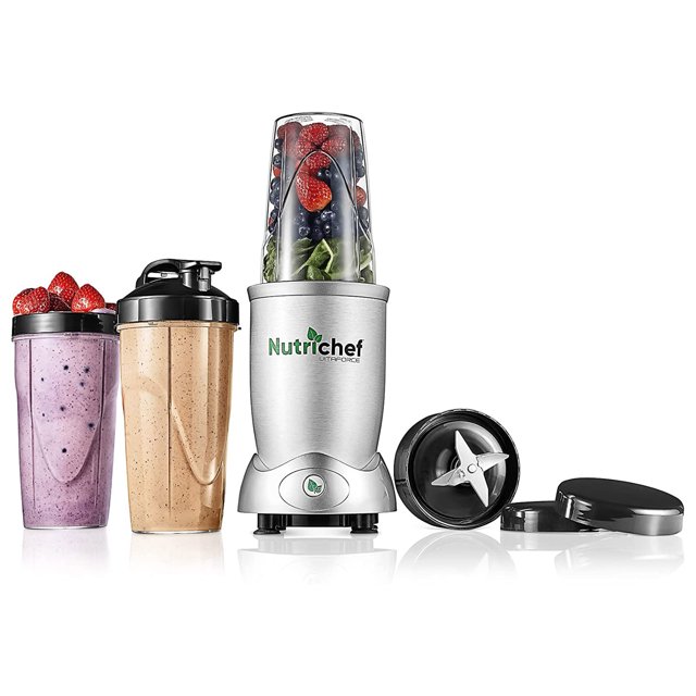 NutriChef NCBL12 Professional Kitchen Countertop Blender w/ 10 & 24 Oz Cups