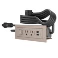 thumbnail image 4 of Legrand Wiremold RDSZNI10 radiant Furniture Power Center with USB and Switch, Recessed Power Strip, 2 Outlets, Type A USB, 10 Foot Cord, Nickel, 4 of 4