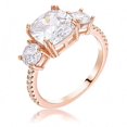 thumbnail image 1 of Precious Stars R08709A-C01-06 Precious Stars Rose Goldtone Cushion-Cut Cubic Zirconia 3-Stone Engagement Ring, 1 of 2