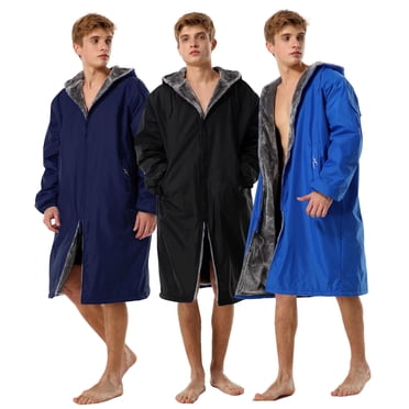 Adoretex Unisex Adults & Youth Faux Fur Lining Swim Parka (PK003) - Navy - Adult - Large