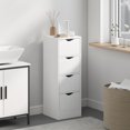 thumbnail image 2 of HOMCOM Armoire de Salle de Bain à 4 Tiroirs, Armoire de Rangement Étroite, Blanc, 2 of 8