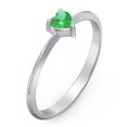 thumbnail image 3 of Heart Birthstone Ring - Emerald (May), 3 of 6