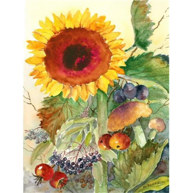 Autumn Flowers I by Maureen Bonfield Flag Canvas House Size
