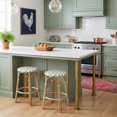 thumbnail image 2 of Butler Specialty Company Ballito 24 in. Seat Height Oval Rattan Counter Stool - White and Green, 2 of 8