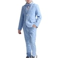 thumbnail image 2 of RXIRUCGD Ensemble Chemise Veste Pantalon Long 4 Pcs Manches Longues Col Rond (Bleu, Taille:130), 2 of 5