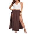 thumbnail image 4 of Womens Plus Size High Waist Waisted Double Split Long Maxi Skirts Beach Party Skirts, 4 of 6