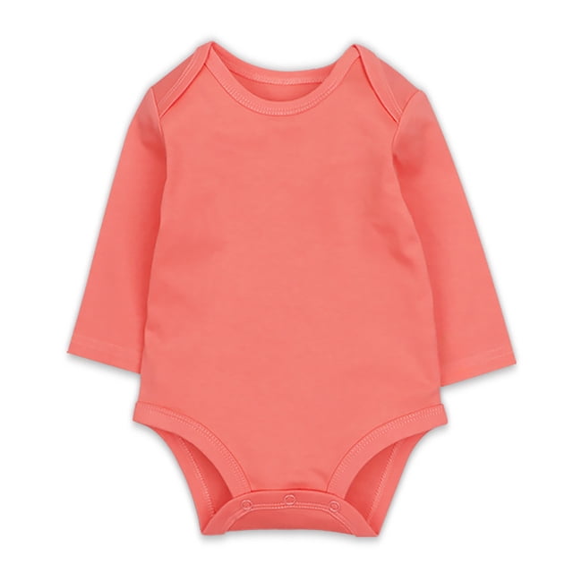 MIASHUI Cache-Couche à Manches Longues pour Bébé en Coton une-Pièce, Orange, 18-24 Mois
