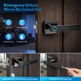 thumbnail image 4 of Serrure de Porte à Empreinte Digitale par AppLoki / Pêne Dormant à Clavier Tactile avec Poignée Réversible / Serrure de Porte Sans Clé avec Bluetooth / Serrure Intelligente Biométrique pour Maison Chambre Appartement, 4 of 9