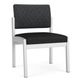 thumbnail image 1 of Lenox Steel Reception Armless Guest Chair / Silver Steel / Dark Gray / Black, 1 of 5
