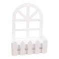 thumbnail image 1 of S SERENABLE Artificial Flower Pot Fence Wooden Picket Fence for Farmhouse Indoor Outdoor Round Head, 1 of 9