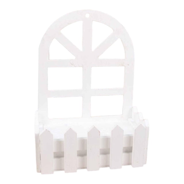 S SERENABLE Artificial Flower Pot Fence Wooden Picket Fence for Farmhouse Indoor Outdoor Round Head
