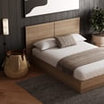 thumbnail image 4 of Nexera Milano Full Platform Bed with Headboard, Brown Oak, 4 of 7