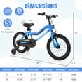 thumbnail image 3 of Costway Vélo pour Enfants 16 Pouces à DEL avec Siège Ajustable, Frein à Rétropédalage, Roues Stabilisatrices, Bleu, Breveté, 3 of 10