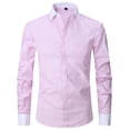 thumbnail image 1 of RXIRUCGD Cardigan à Col Rabattu Uni pour Hommes, Chemise d'Affaires à Boutons, Rose, Taille : TG, 1 of 2
