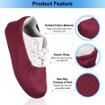 thumbnail image 4 of Unique Bargains Couvre-Chaussures, 5 Paires de Couvre-Chaussures Réutilisables Antidérapants pour Intérieur, Rouge Foncé, 4 of 6