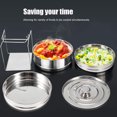 thumbnail image 2 of 3 Tier Stackable Pans,Stainless Steel Steamer Pot,Food Steamer Cooker Pot Set Insert Pans Cook Food Pressure Pot Accessories for Cooking Rice/Vegetables/Meat, 2 of 9