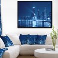 thumbnail image 4 of Design Art Nuit De Chicago Bleu  Sur Toile Encadrée, 4 of 4
