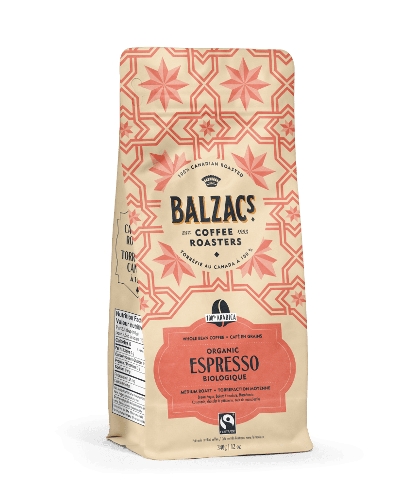 Balzac's Coffee Espresso Blend café en grains entiers biologique et equitable 340g