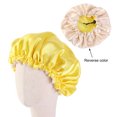 thumbnail image 4 of Kids Double Layer Sleeping Elastic Sleeping Hat Adjustable Sleeping Head Cover (Yellow), 4 of 7
