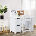 thumbnail image 2 of Kids Study Desk and Chair Set, Wooden School Learning Table with Storage, Hutch and Bulletin Board, Children Computer Desk with Chair, Small Toddler Desk for Home, School, White, 2 of 7