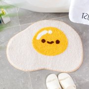 Egg Bath Mats, Soft and Absorbent Microfiber Bath Rugs, Non-Slip Shaggy Shower Carpet, Machine Wash Dry, Soft Shower Rugs for Bathroom Floor, Tub and Shower, 18x26, Egg