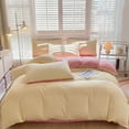 thumbnail image 1 of FHBVT All-Season Bedding Set, 4-Piece Washable Solid Color Bed Sheet, Duvet Cover, and Pillowcases, Soft Cotton Blend, Available in Light Blue, Pink, Red, Yellow, and More for Stylish Bedrooms, 1 of 9