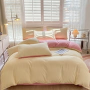 Meitianfacai All-Season Bedding Set - 4-Piece Washable Cotton Solid Color Bed Sheet Duvet Cover And Pillowcases