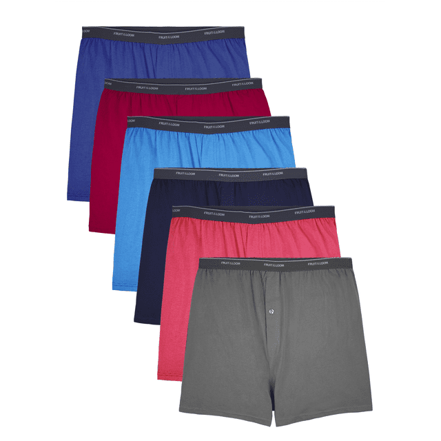 Fruit Of The Loom Boxeurs en Tricot Assortis pour Hommes Grande Taille - Lot de 6, 5XB, Assortis