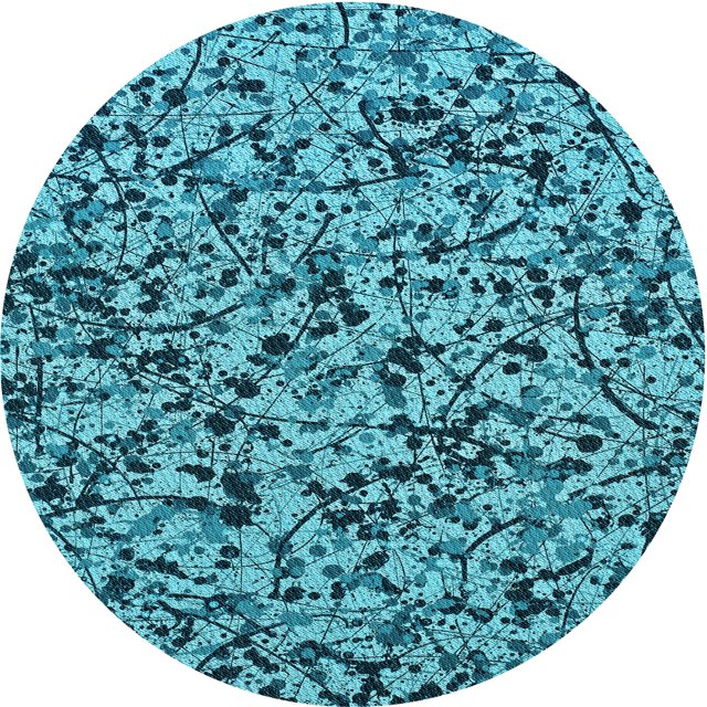 Ahgly Company Tapis d'Intérieur Lavable à la Machine, Carré, Transitionnel, Vert Sarcelle, Tapis de Zone, 3 Pieds Carré