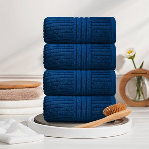 ZZkhGO Bath Towels Set of 4, Thick Soft Absorbent Towel Set for Bathroom, Household Wash Face Gift Towels Orange White Gray Blue