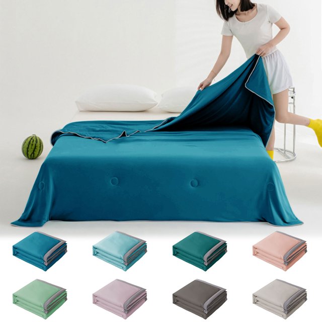 Ice Blanket For All Season Lightweight Summer Cooler Quilt For Hot Sleepers And Night Cooler Comforter Double Cold Effect Blanket Cooler Fiber Soft Blanke
