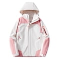 thumbnail image 2 of Pisexur Winter Coats for Women Spring And Fall Thin Fashion Waterproof And Windproof Jacket Coat Pink,4XL, 2 of 3