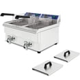 thumbnail image 1 of Friteuse Électrique de Comptoir 20 L en Acier Inoxydable à Double Paniers Friteuse 110 V, 1 of 12