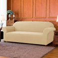 thumbnail image 2 of CHOK 2024 Solid Print Polyester Loveseat Slipcover  Chocolate, 2 of 6