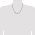 thumbnail image 2 of Diamond2Deal Collier Chaîne Figaro 9 mm en Argent Sterling Rhodié pour Hommes 20 Pouces, 2 of 5
