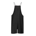 thumbnail image 4 of Womens Rompers for Summer Sleeveless Spaghetti Straps Short Jumpsuit Baggy Solid Color Bib Jumpers Overalls with Pockets, 4 of 5