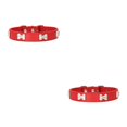 thumbnail image 2 of Maytalsory Comfortable Wear Cat Collar In Multiple Sizes With Stylish PU PU Cat Collar Dogs Collars red 2.5*50cm 2Set, 2 of 6