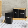 thumbnail image 2 of 3PCS Set Tea Coffee Sugar Canister Set with Tray Iron Tea and Coffee Jars with Bamboo Lid Coffee Sugar Tea Containers A, 2 of 7