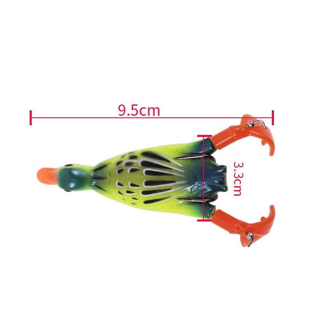 Double Leg Simulation Road Soft Bait,Artificial Duck Swimming Lure with Rotating Ankle for Sea Bass and Walleye,9.5cm 11.2g Soft Bait