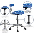 thumbnail image 2 of Vibrant Bright Blue and Chrome Swivel Task Chair with Tractor Seat, 2 of 9