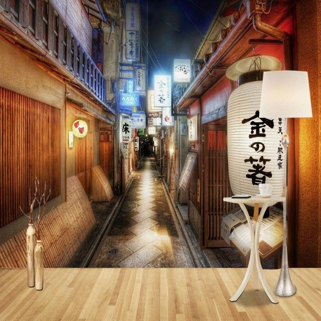 Papier Peint 3D Boutique Japonaise Rue SKU# WAL0002