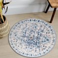 thumbnail image 1 of JV Home Round Rug Napoli Blue 4 ft Washable Carpet Anti Slip, 1 of 6
