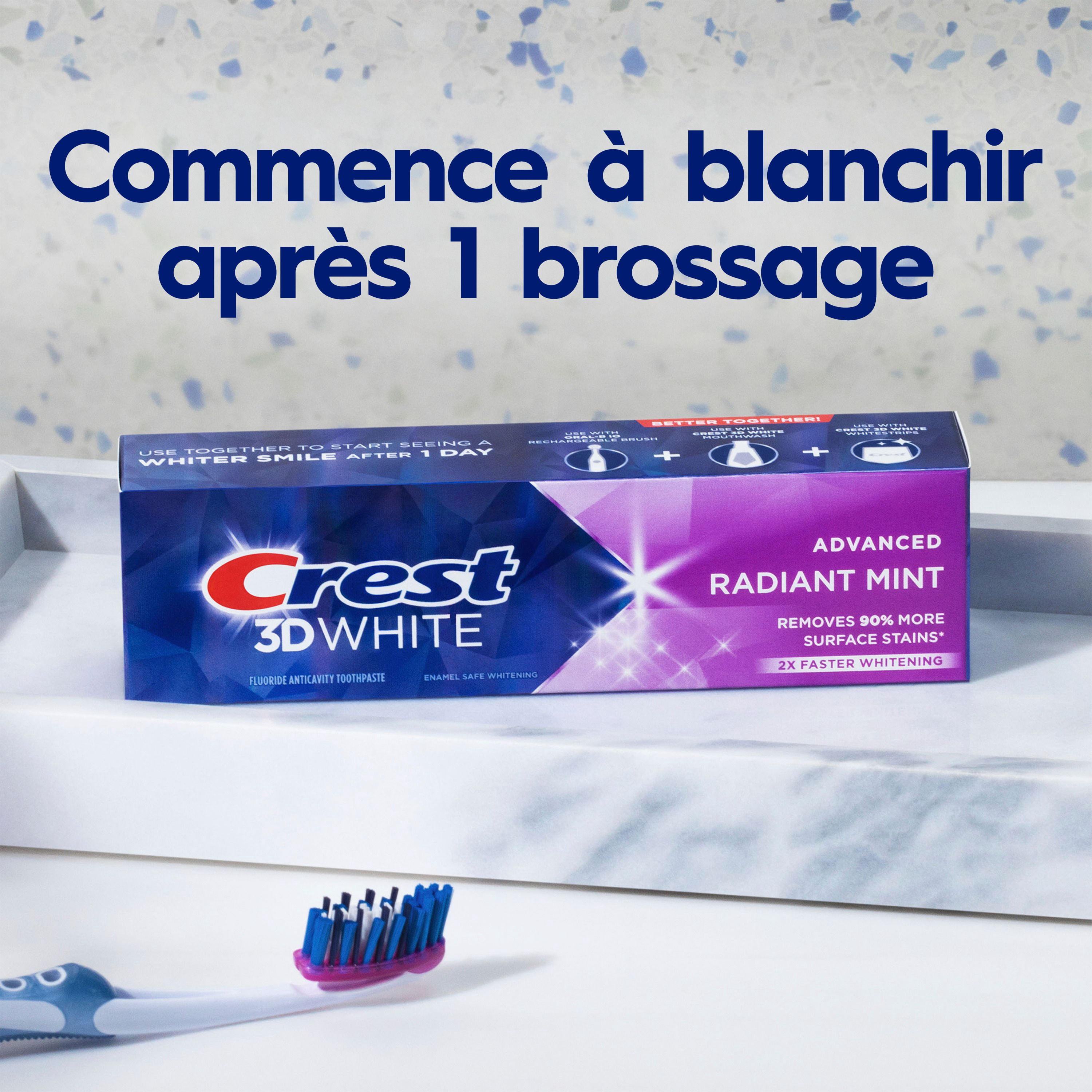 Crest 3D White Advanced Whitening Toothpaste, Arctic Fresh, 70 mL, Pack of 3