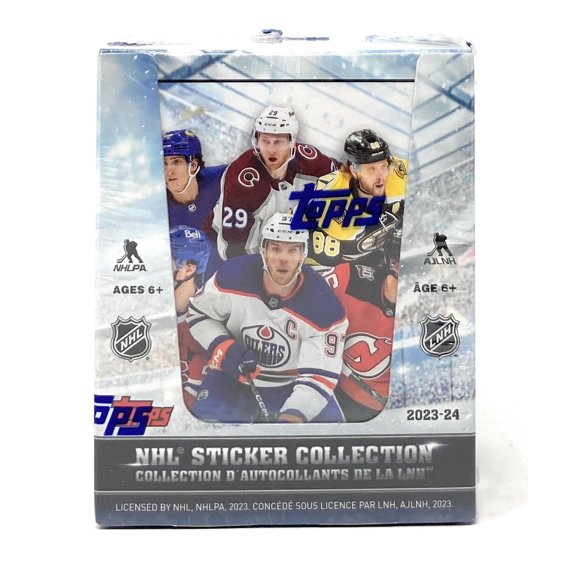 Topps 2023-24 NHL Hockey Sticker Collection Box (50 Packs, 5 Stickers per pack - Album Sold Seperately)