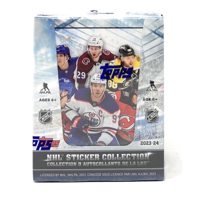 Topps 2023-24 NHL Hockey Sticker Collection Box (50 Packs, 5 Stickers per pack - Album Sold Seperately)