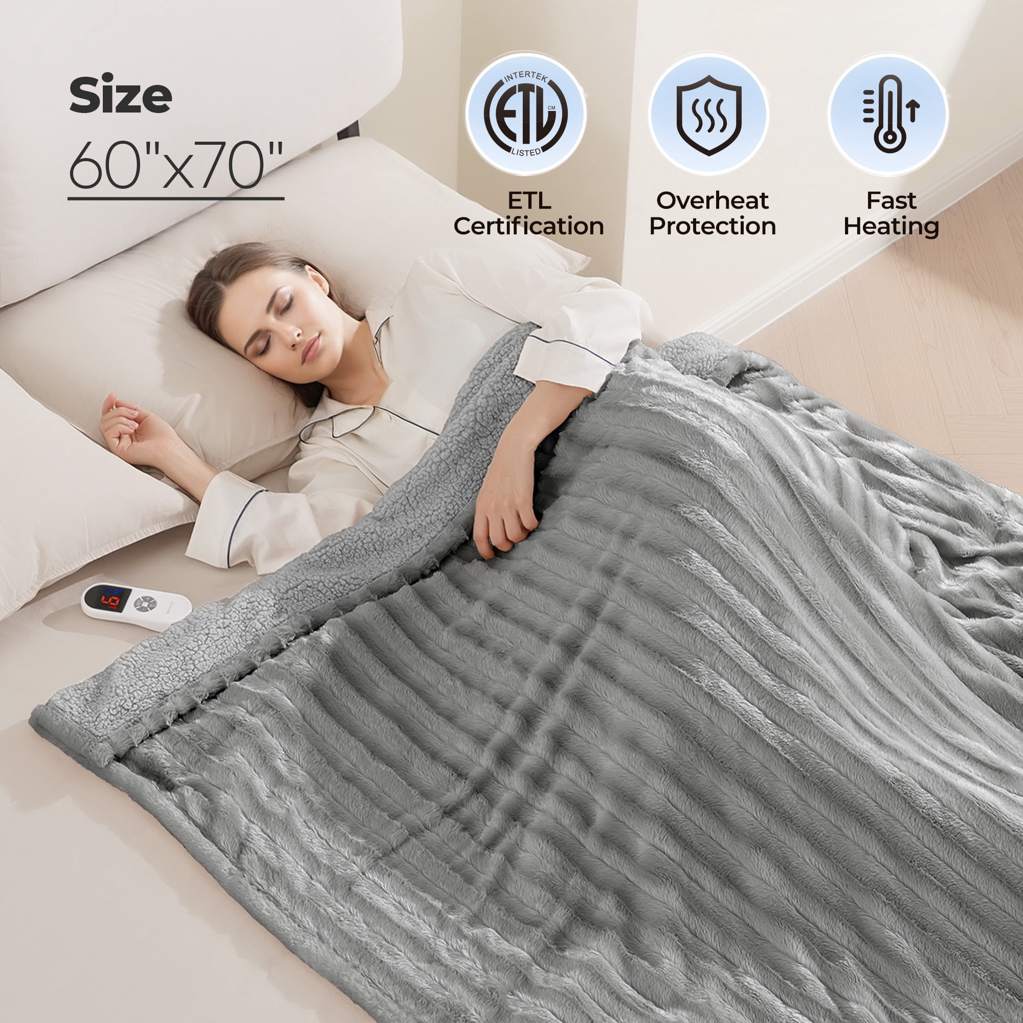 MARNUR Electric Throw Blanket Extra Large Size, 60