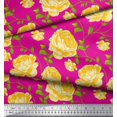 thumbnail image 3 of Soimoi Tissu Viscose Georgette Imprimé Feuilles & Roses Tissu de Couture au Mètre 42 Pouces de Large, 3 of 3