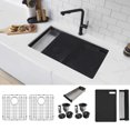 thumbnail image 2 of Stylish Undermount 32" Graphite Black Double Bowl Workstation Kitchen Sink with 7 Black accs S-601WNK, 2 of 16
