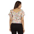 thumbnail image 4 of Moomaya Hauts Imprimés pour Femmes Blouse à Manches Courtes Évasée, 4 of 7